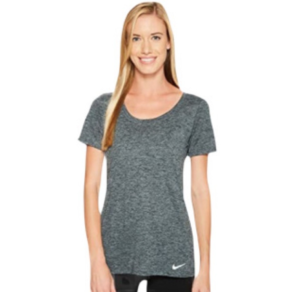 Nike Dri Fit Legend Tee Size S Gray Scoopneck Veneer Short Sleeve T-Shirt Top